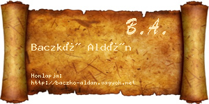 Baczkó Aldán névjegykártya